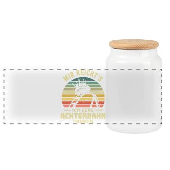 Achterbahn - Panorama Keksdose mit Holzdeckel - Weiß - Vorne
