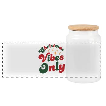 Ambiance de Noël Seulement - Boîte à biscuits avec couvercle en bois - blanc - Devant