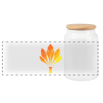 Badminton - Panoramic Cookie Jar with Wooden Lid - white - Front