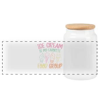 cream is my favorite food - Panorama Keksdose mit Holzdeckel - Weiß - Vorne
