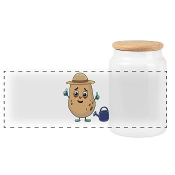 Potato, Farmer, Vegetable, Hobby Gardener, Garden - Panoramic Cookie Jar with Wooden Lid - white - Front