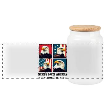 Pygargue à tête blanche - Boîte à biscuits avec couvercle en bois - blanc - Devant
