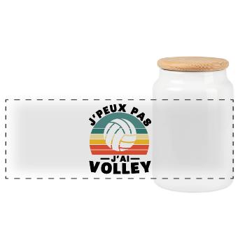 I Can't I Have Volley Humor Gift - Panoramic Cookie Jar with Wooden Lid - white - Front