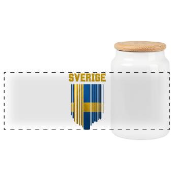 Drapeau de la Suède, fierté suédoise - Boîte à biscuits avec couvercle en bois - blanc - Devant