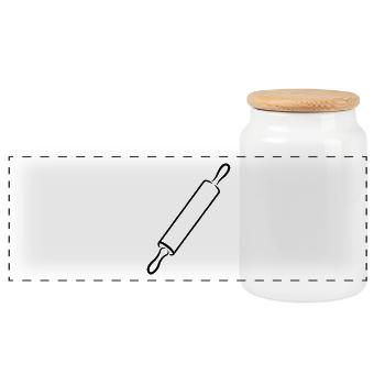 Rolling pin sketch - Panoramic Cookie Jar with Wooden Lid - white - Front