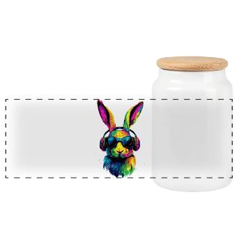 Lapin Lapin Lover Lièvre Lapin Mignons Lapins - Boîte à biscuits avec couvercle en bois - blanc - Devant