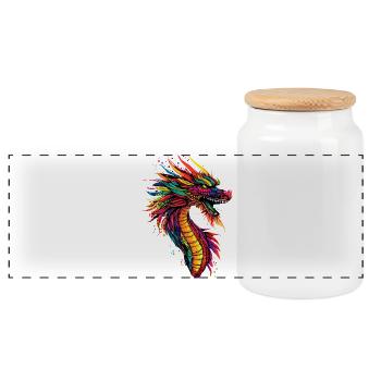 Dragon Créature mythique Dragon Lover Dragon de feu - Boîte à biscuits avec couvercle en bois - blanc - Devant