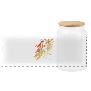 Graphique de marathonien au look vintage - Boîte à biscuits avec couvercle en bois - blanc - Devant