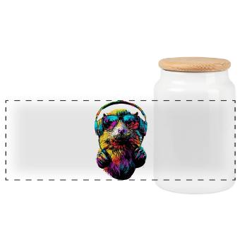 Taupe avec des lunettes de soleil Love Cute Moles - Boîte à biscuits avec couvercle en bois - blanc - Devant