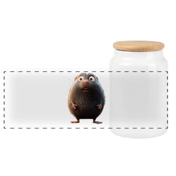 Taupe avec des lunettes de soleil Love Cute Moles - Boîte à biscuits avec couvercle en bois - blanc - Devant