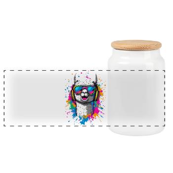 Alpaga Sweet Llama La vie à la ferme est meilleure avec les alpagas - Boîte à biscuits avec couvercle en bois - blanc - Devant