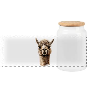 Alpaga Sweet Llama La vie à la ferme est meilleure avec les alpagas - Boîte à biscuits avec couvercle en bois - blanc - Devant
