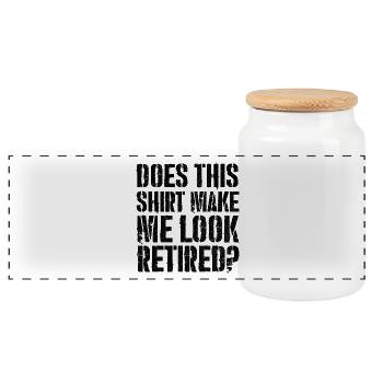 does this shirt make me look retired - Panorama Keksdose mit Holzdeckel - Weiß - Vorne