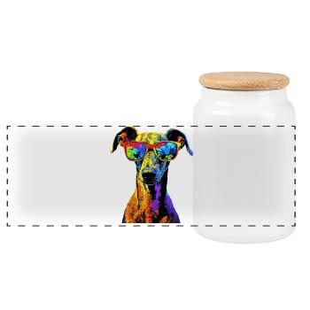 Greyhound Dog Lover Chasse Chien Amour Greyhound - Boîte à biscuits avec couvercle en bois - blanc - Devant