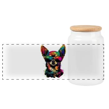 Maîtresse de chien Chihuahua J’aime les chihuahuas mignons - Boîte à biscuits avec couvercle en bois - blanc - Devant