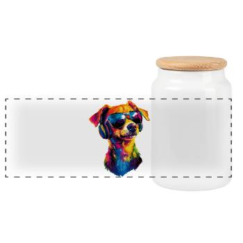 Jack Russell Terrier Hunde Liebhaber Jack Russells - Panorama Keksdose mit Holzdeckel - Weiß - Vorne