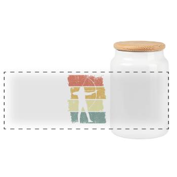 Archer Sketch - Panoramic Cookie Jar with Wooden Lid - white - Front