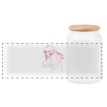American football player - Panoramic Cookie Jar with Wooden Lid - white - Front