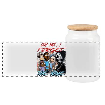 Faucheuse dans la foule de mèmes - Boîte à biscuits avec couvercle en bois - blanc - Devant