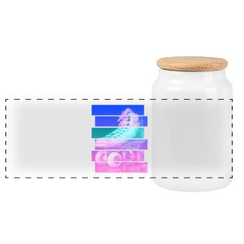 Roller-skate - Panoramic Cookie Jar with Wooden Lid - white - Front