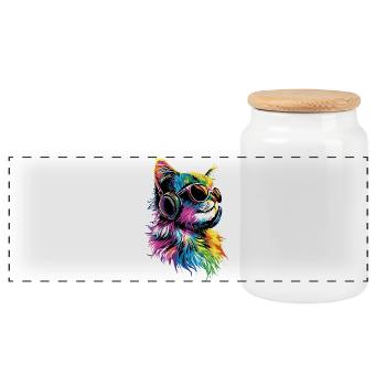 Ragdoll Katze Ragdollkatze Cat Süße Ragdoll Katzen - Panorama Keksdose mit Holzdeckel - Weiß - Vorne