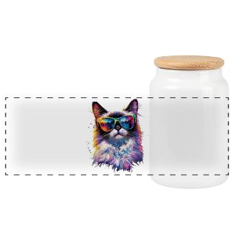 Chat Ragdoll Chat Ragdoll Chat Mignon Chats Ragdoll - Boîte à biscuits avec couvercle en bois - blanc - Devant