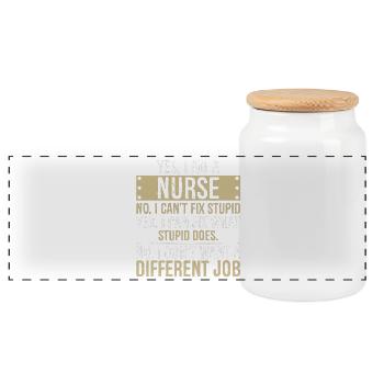 yes I am Nurse no I can't fix stupid yes I fix - Panorama Keksdose mit Holzdeckel - Weiß - Vorne