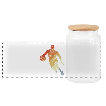 Basketteur Joueur Vintage - Boîte à biscuits avec couvercle en bois - blanc - Devant