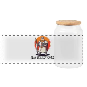 Jouer à des jeux de stratégie – Royal Knight Laptop - Boîte à biscuits avec couvercle en bois - blanc - Devant
