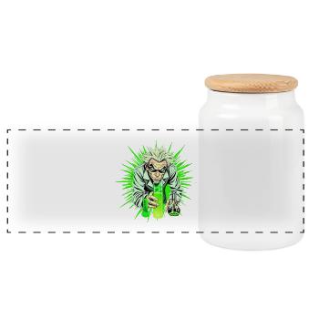 Mad Scientist Chemist Laboratory Cool - Panoramic Cookie Jar with Wooden Lid - white - Front