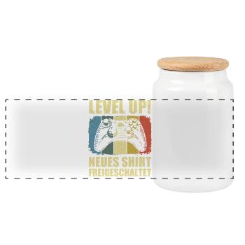 Neues Shirt Freigeschaltet - Panorama Keksdose mit Holzdeckel - Weiß - Vorne
