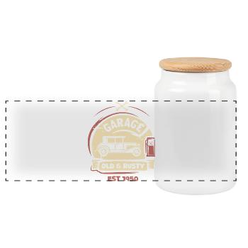 Vintage Rétro Love Classic dans le logo du garage Blood - Boîte à biscuits avec couvercle en bois - blanc - Devant