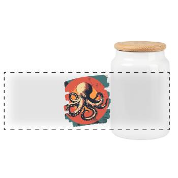 Pieuvre Pieuvre - Boîte à biscuits avec couvercle en bois - blanc - Devant