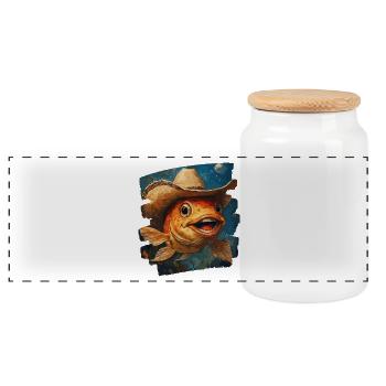 Pêche au Texas - Boîte à biscuits avec couvercle en bois - blanc - Devant