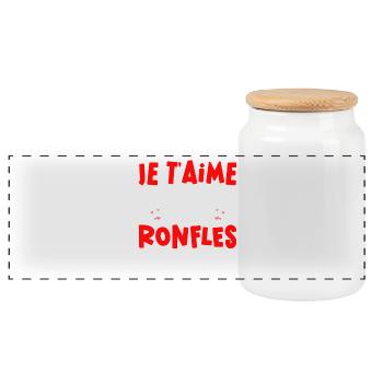 Saint Valentin 2026 Homme Femme Couple Ronfle - Boîte à biscuits avec couvercle en bois - blanc - Devant