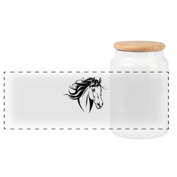 Amoureux des chevaux Portrait de cheval - Boîte à biscuits avec couvercle en bois - blanc - Devant