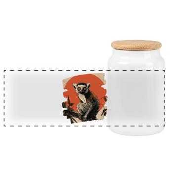 Lémurien - Boîte à biscuits avec couvercle en bois - blanc - Devant