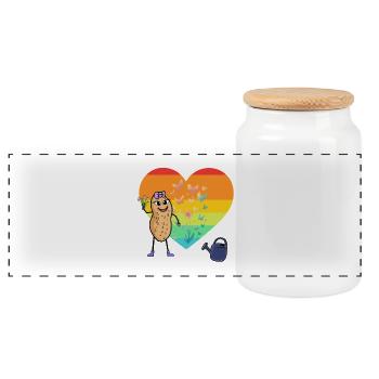 Rétro Peanut Coeur Nature Lover Nature Nut Enfant - Boîte à biscuits avec couvercle en bois - blanc - Devant