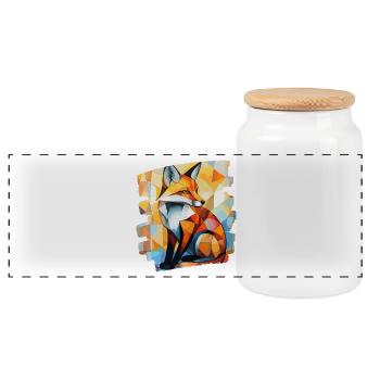 Renard - Boîte à biscuits avec couvercle en bois - blanc - Devant