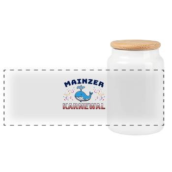 Mainzer KarneWAL Carnival Carnival - Panoramic Cookie Jar with Wooden Lid - white - Front
