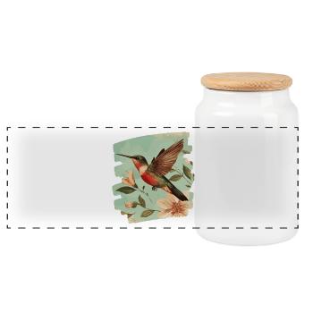 Colibri - Boîte à biscuits avec couvercle en bois - blanc - Devant