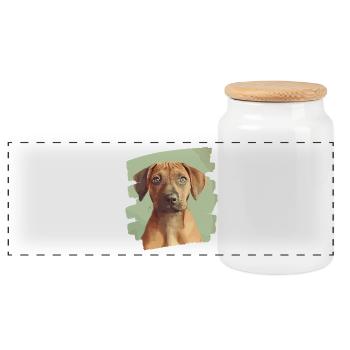 Rhodésian Ridgeback - Boîte à biscuits avec couvercle en bois - blanc - Devant