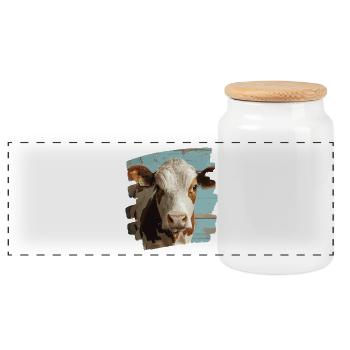 Éleveur de vaches - Boîte à biscuits avec couvercle en bois - blanc - Devant