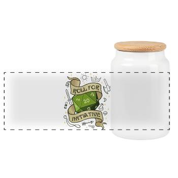 Lancez l’initiative – Découpez votre destin - Boîte à biscuits avec couvercle en bois - blanc - Devant