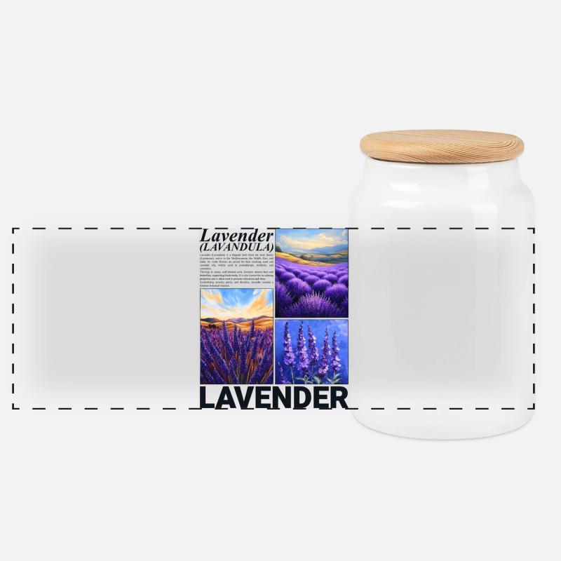 Lavendel Lavandula Natur Provence Botanik Geschenk - Panorama Keksdose mit Holzdeckel - Weiß