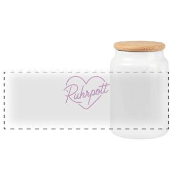 L’amour de Ruhrpott - Boîte à biscuits avec couvercle en bois - blanc - Devant