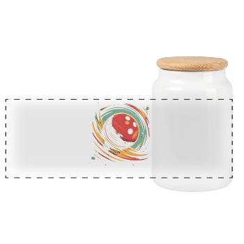Boule de bowling rétro - Boîte à biscuits avec couvercle en bois - blanc - Devant