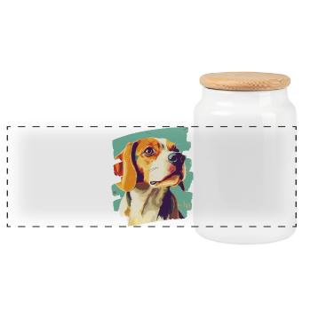 Beagle - Panorama Keksdose mit Holzdeckel - Weiß - Vorne
