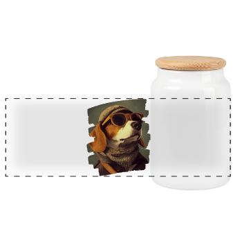 Beagle - Panorama Keksdose mit Holzdeckel - Weiß - Vorne