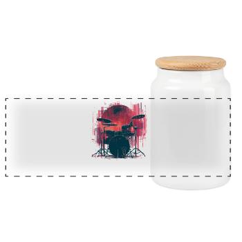 Look tambour vintage - Boîte à biscuits avec couvercle en bois - blanc - Devant